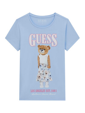 Guess Guess Tricou J6RI10 K6YW4 Albastru celest Regular Fit