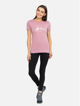 Viking Viking T-Shirt Lenta Bamboo Light Lady Różowy Regular Fit