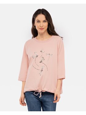 Perso Perso T-Shirt z rękawem 3/4 Różowy Regular Fit