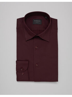 Borgio Borgio Koszula lumia Bordowy Slim Fit