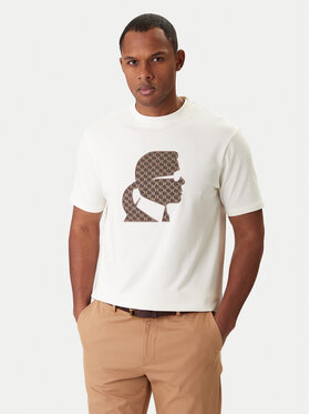 KARL LAGERFELD KARL LAGERFELD Tricou 755055 561221 Écru Regular Fit
