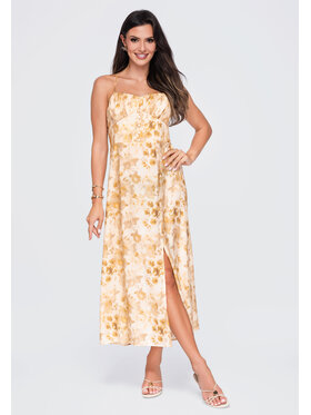 Ombre Ombre Sukienka wieczorowa OW-DLR-E0019 Żółty Regular Fit