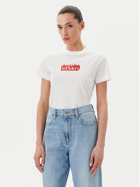 PINKO PINKO T-Shirt Trapani 105050 A2D6 Biały Regular Fit