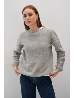 Fobya Fobya Sweter F2051 Szary Basic Fit