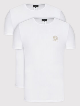 Versace Versace Lot de 2 t-shirts AU10193 Blanc Slim Fit