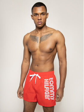 Tommy Hilfiger Tommy Hilfiger Szorty kąpielowe Short Drawstring UM0UM01695 Czerwony Regular Fit