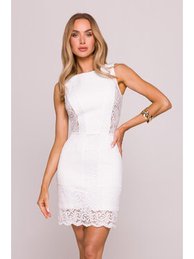 Made of Emotion Made of Emotion Sukienka wieczorowa M864 Biały Slim Fit