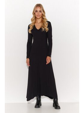 Makadamia Makadamia Sukienka codzienna M809 Czarny Comfortable Fit