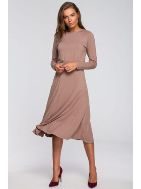 Stylove Stylove Sukienka codzienna S234 Beżowy Regular Fit