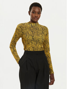 Sisley Sisley Bluzka 34GGL200R Żółty Slim Fit