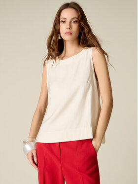 Oltre Oltre Bluzka 2004R003092N021 Biały Boxy Fit