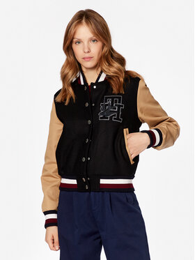 Tommy Hilfiger Tommy Hilfiger Bomber jakna Varsity WW0WW38981 Črna Regular Fit