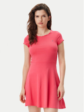Tommy Jeans Tommy Jeans Rochie de vară Babylock DW0DW20614 Roz Slim Fit