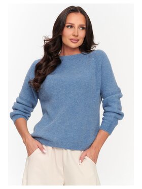 Makadamia Makadamia Sweter C80 Granatowy Loose Fit