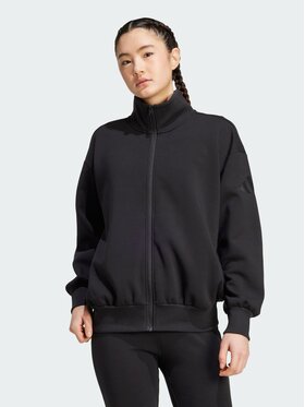 adidas adidas Bluza Soft Lux Loose Full-Zip Czarny Loose Fit
