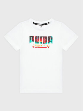 Puma Puma T-shirt MINECRAFT Graphic 670359 Bijela Regular Fit