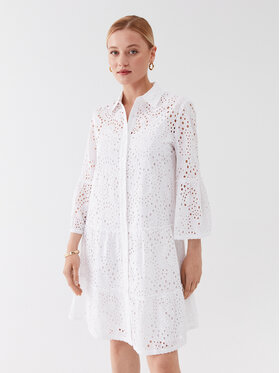 Marc Aurel Marc Aurel Рокля тип риза 6894 1011 93204 Бял Regular Fit