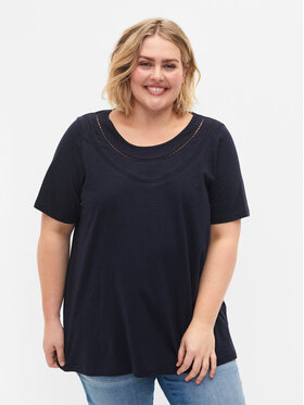 Zizzi Zizzi Marškinėliai V50220A Mėlyna Regular Fit