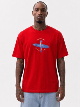 MyStars MyStars T-Shirt Longboard Cowboy 132431 Czerwony Regular Fit