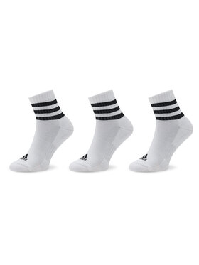 adidas adidas Șosete scurte 3-Stripes Cushioned Sportswear Mid-Cut Socks 3 Pairs HT3456 Alb