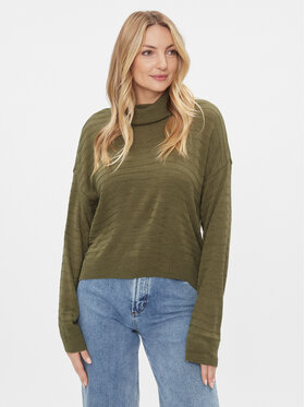 ONLY ONLY Bluză cu gât 15294524 Verde Regular Fit