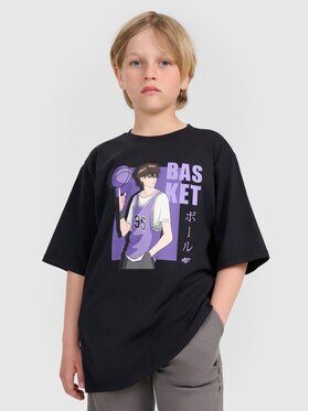 4F 4F Tričko 4FJRAW25TTSHM3062-20S Čierna Oversize