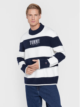 Tommy Jeans Tommy Jeans Sveter Serif Stripe DM0DM15154 Tmavomodrá Relaxed Fit