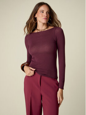 Oltre Oltre Blusa G049J204887N036 Bordeaux Regular Fit