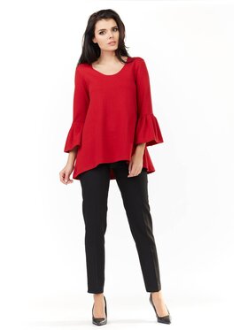 Infinite You Infinite You Bluzka M156 Czerwony Basic Fit