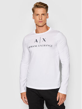 Armani Exchange Armani Exchange Marškinėliai ilgomis rankovėmis 8NZTCH Z8H4Z 1100 Balta Slim Fit