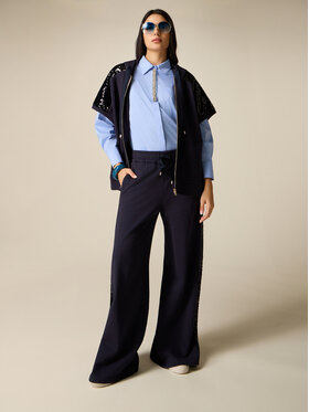 Oltre Oltre Pantaloni di tessuto P841J002432N034 Blu Baggy Fit