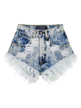MissDenim MissDenim Szorty jeansowe High Waist Niebieski Regular Fit