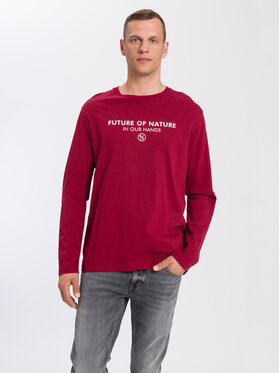 Cross Jeans Cross Jeans Longsleeve 15883-407 Bordowy Regular Fit