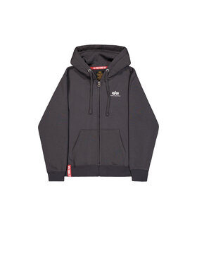 Alpha Industries Alpha Industries Bluza Basic Small Logo Zip Hoodie Szary Regular Fit