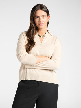 Elena Mirò Elena Mirò Sweter M092Z000857N002 Kremowy Regular Fit