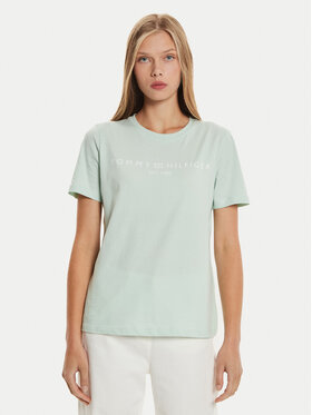 Tommy Hilfiger Tommy Hilfiger Tricou Logo WW0WW40276 Verde Regular Fit