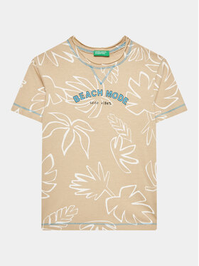 United Colors Of Benetton United Colors Of Benetton T-Shirt 34D3G109I Beżowy Regular Fit