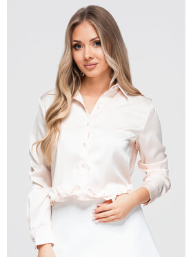 Ombre Ombre Koszula OW-SH-E0059 Beżowy Loose Fit