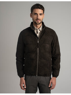 Borgio Borgio Kurtka skórzana CALVI BR2 Brązowy Classic Fit