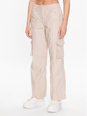 Gina Tricot Gina Tricot Штани з тканини Cargo trousers 19671 Бежевий Regular Fit