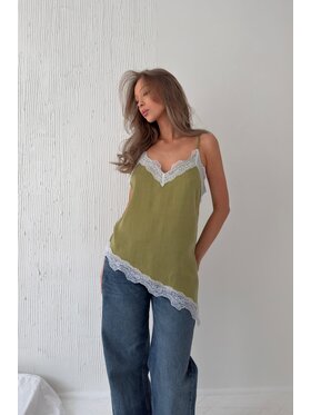 ROSE AVENUE ROSE AVENUE Top CELINE Zielony Regular Fit