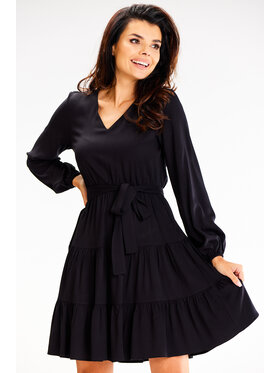 Awama Awama Vestito estivo A603 Nero Basic Fit
