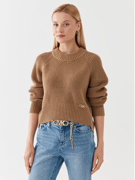 MICHAEL Michael Kors MICHAEL Michael Kors Pulover MF360NR6V1 Rjava Relaxed Fit