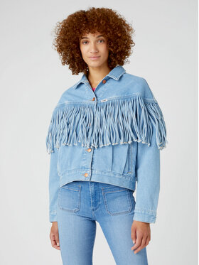 Wrangler Wrangler Kurtka jeansowa Western Fringe W5039632W 112332055 Niebieski Relaxed Fit