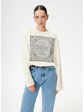 LEBRAND LEBRAND Longsleeve Nero Biały Regular Fit