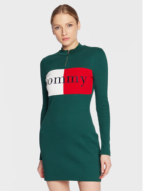 Tommy Jeans Tommy Jeans Kleid für den Alltag DW0DW14696 Grün Slim Fit