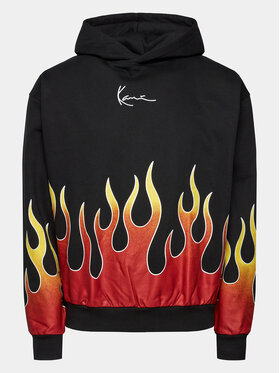 Karl Kani Karl Kani Felpa Small Signature Flame Nero Relaxed Fit