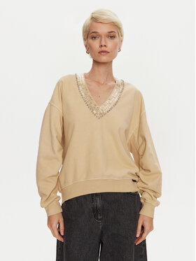 PINKO PINKO Majica dugih rukava Raboni 104458 A297 Bež Regular Fit