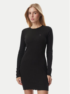 Tommy Jeans Tommy Jeans Rochie de zi DW0DW23575 Negru Slim Fit