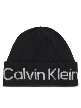 Calvin Klein Calvin Klein Mütze Logo Reverso Tonal Beanie K60K611151 Schwarz